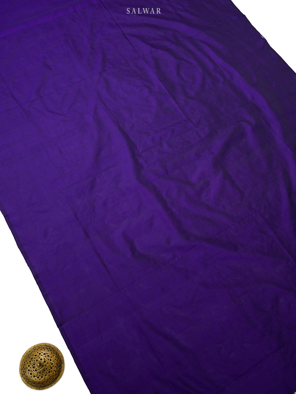 Dark Purple Floral Booti Katan Silk Handloom Banarasi Suit - Sacred Weaves