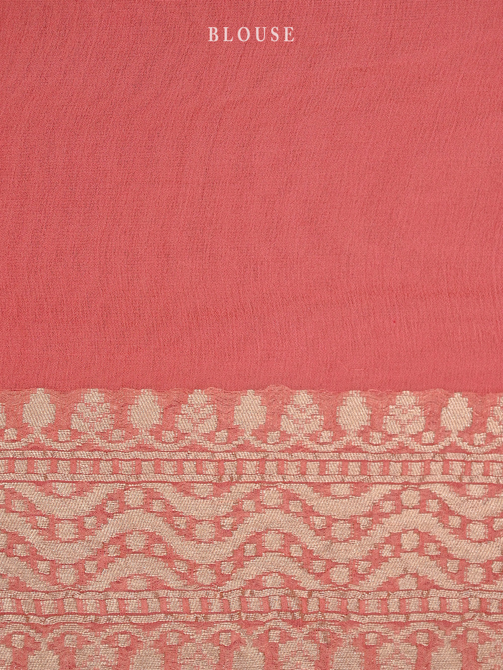 Peach Grey Rangkat Khaddi Georgette Handloom Banarasi Saree - Sacred Weaves