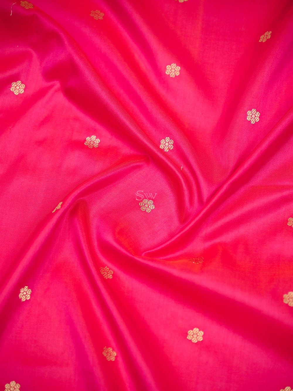 Pink Orange Floral Booti Katan Silk Handloom Banarasi Suit - Sacred Weaves
