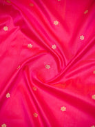 Pink Orange Floral Booti Katan Silk Handloom Banarasi Suit - Sacred Weaves
