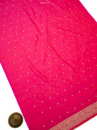 Pink Orange Floral Booti Katan Silk Handloom Banarasi Suit - Sacred Weaves