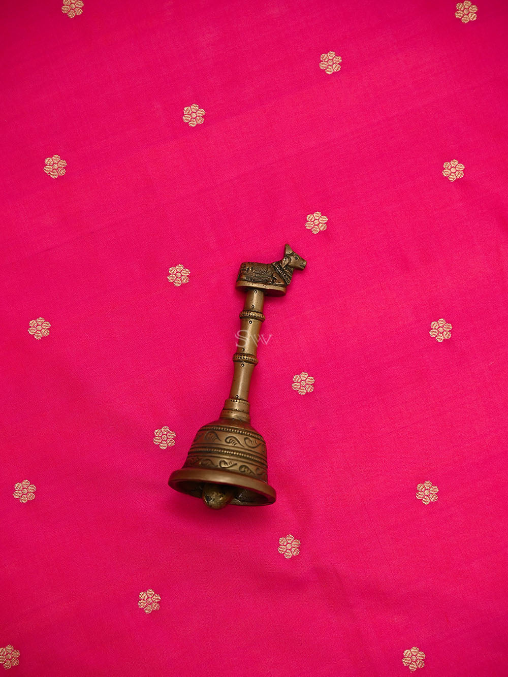 Pink Orange Floral Booti Katan Silk Handloom Banarasi Suit - Sacred Weaves