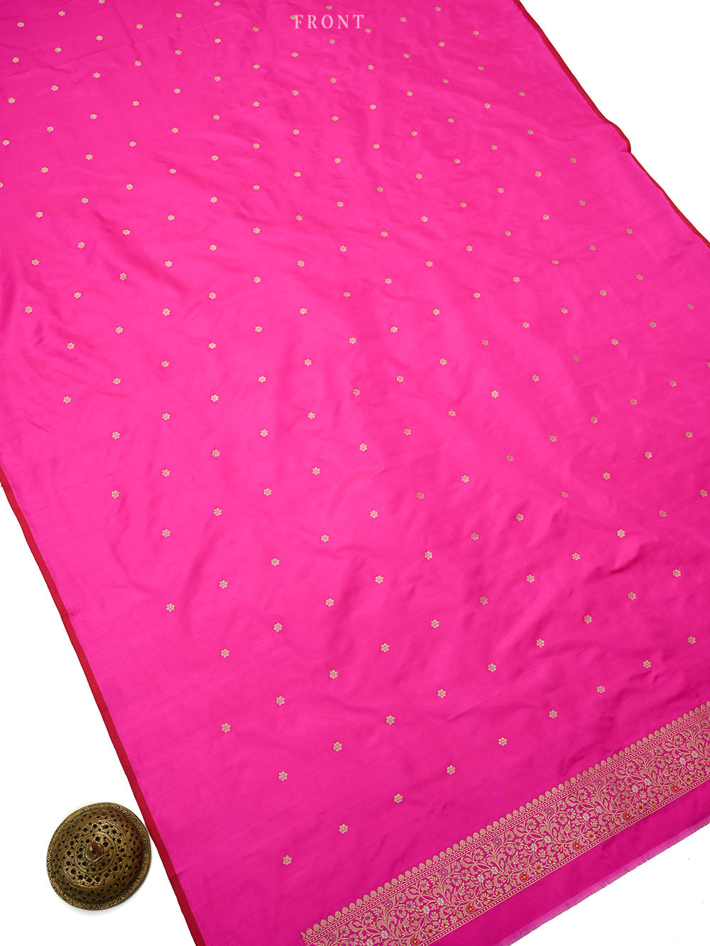 Magenta Floral Booti Katan Silk Handloom Banarasi Suit - Sacred Weaves