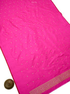 Magenta Floral Booti Katan Silk Handloom Banarasi Suit - Sacred Weaves