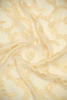Cream Booti Khaddi Georgette Handloom Banarasi Suit - Sacred Weaves