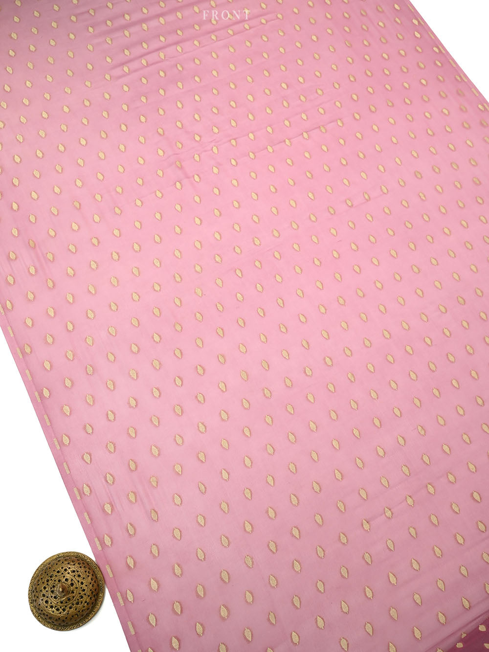 Pastel Pink Booti Khaddi Georgette Handloom Banarasi Suit - Sacred Weaves