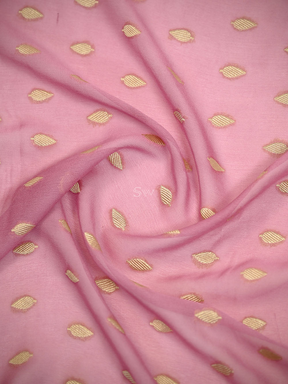 Pastel Pink Booti Khaddi Georgette Handloom Banarasi Suit - Sacred Weaves