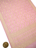 Pastel Pink Booti Khaddi Georgette Handloom Banarasi Suit - Sacred Weaves