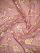 Pastel Pink Booti Khaddi Georgette Handloom Banarasi Suit - Sacred Weaves