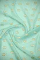 Sea Green Booti Khaddi Georgette Handloom Banarasi Suit - Sacred Weaves