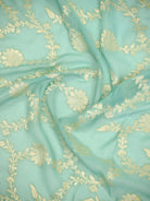 Sea Green Booti Khaddi Georgette Handloom Banarasi Suit - Sacred Weaves