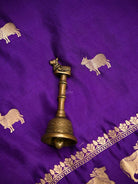 Purple Shikargah Katan Silk Handloom Banarasi Dupatta - Sacred Weaves