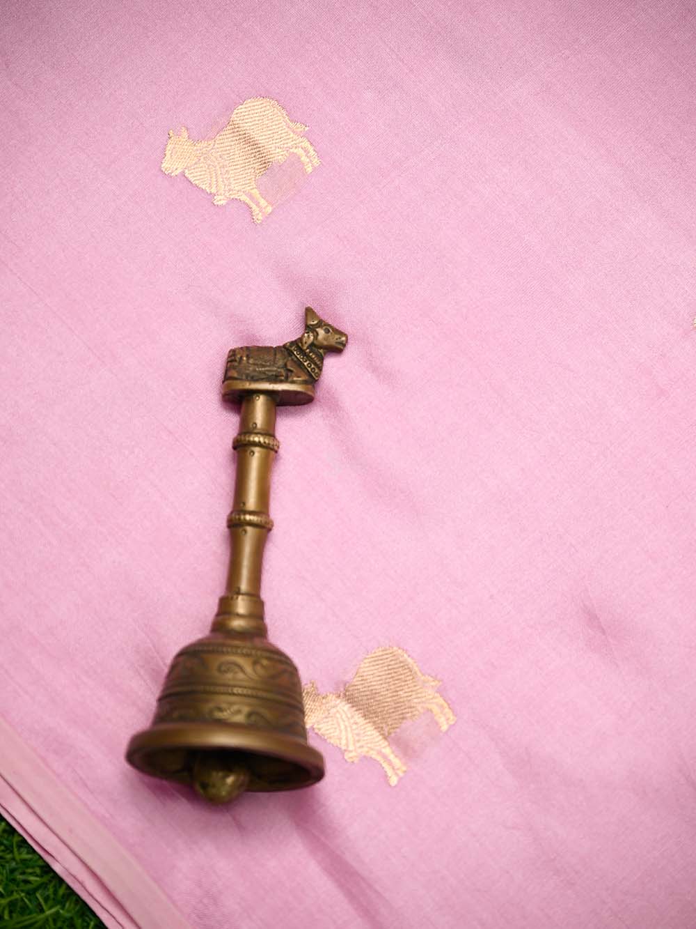 Pastel Pink Plain Katan Silk Handloom Banarasi Suit - Sacred Weaves