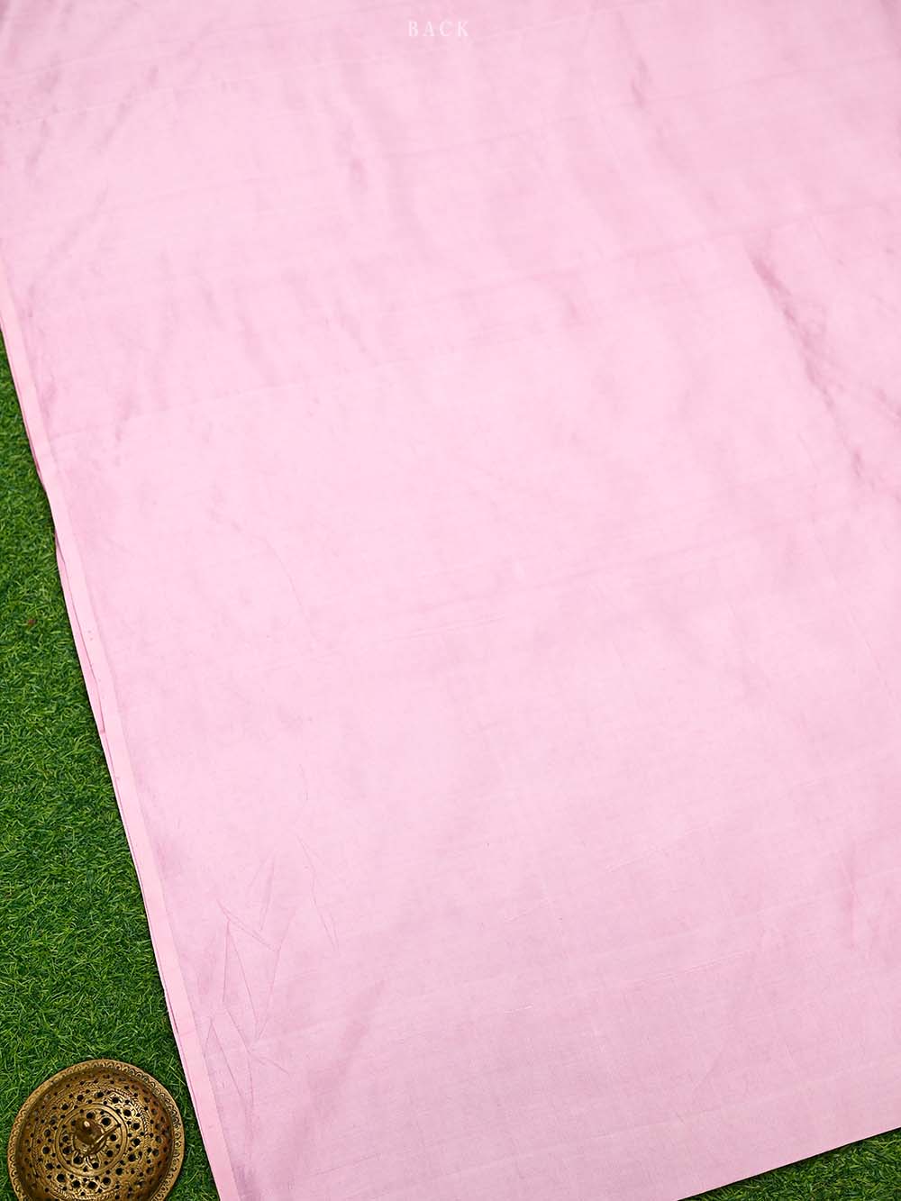 Pastel Pink Plain Katan Silk Handloom Banarasi Suit - Sacred Weaves