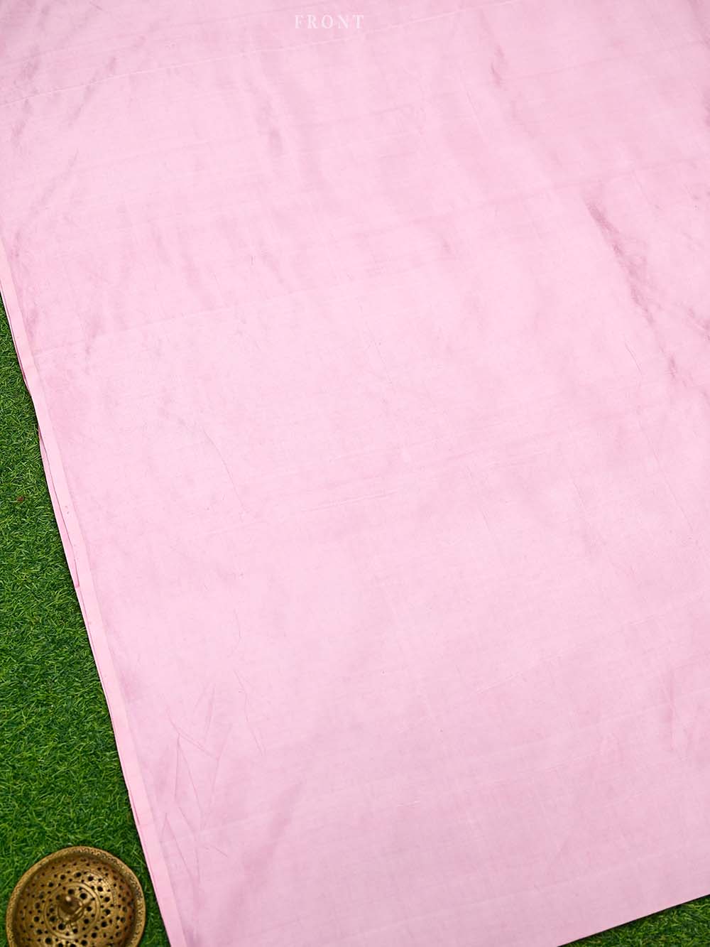 Pastel Pink Plain Katan Silk Handloom Banarasi Suit - Sacred Weaves