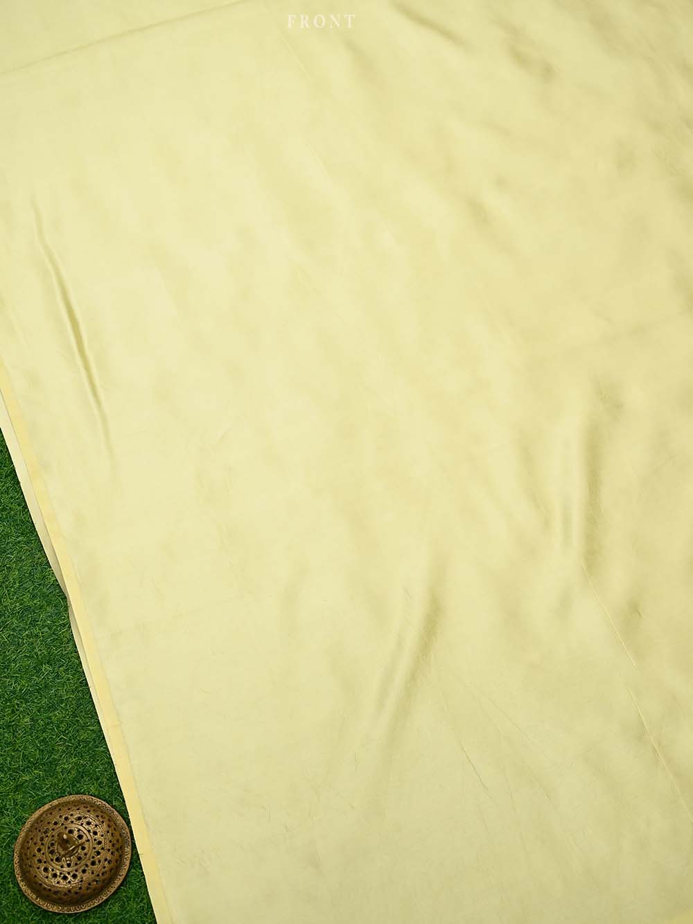 Pastel Yellow Plain Katan Silk Handloom Banarasi Suit - Sacred Weaves