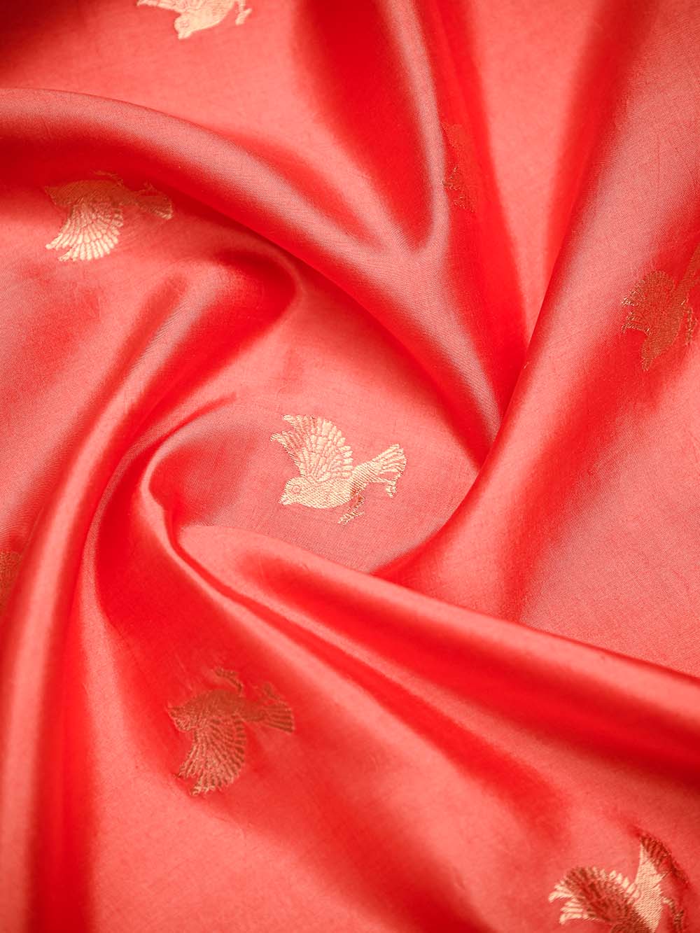 Peach Pink Plain Katan Silk Handloom Banarasi Suit - Sacred Weaves