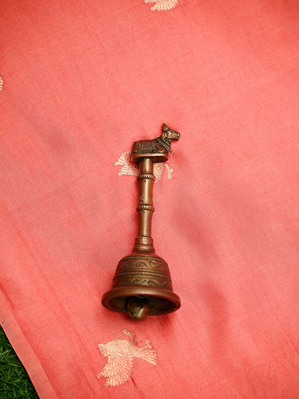 Peach Pink Plain Katan Silk Handloom Banarasi Suit - Sacred Weaves