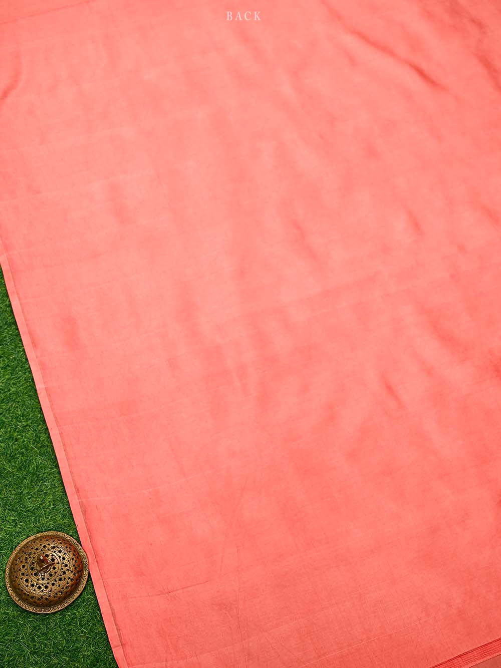 Peach Pink Plain Katan Silk Handloom Banarasi Suit - Sacred Weaves