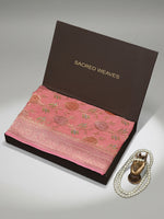 Pink Rangkat Jaal Khaddi Georgette Handloom Banarasi Saree - Sacred Weaves