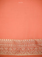 Pastel Peach Rangkat Jaal Khaddi Georgette Handloom Banarasi Saree - Sacred Weaves