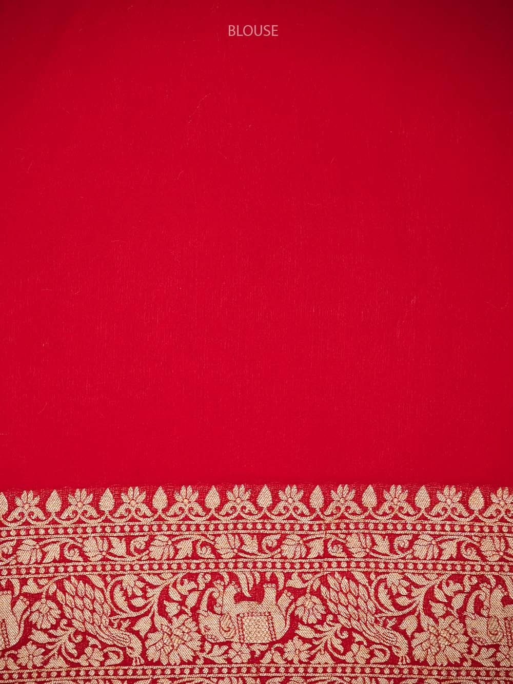 Red Jaal Khaddi Georgette Handloom Banarasi Saree - Sacred Weaves