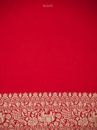 Red Jaal Khaddi Georgette Handloom Banarasi Saree - Sacred Weaves