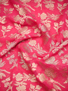 Bright Pink Jaal Khaddi Georgette Handloom Banarasi Saree - Sacred Weaves