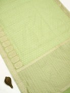 Sea Green Zari Cotton Saree - Sacred Weaves