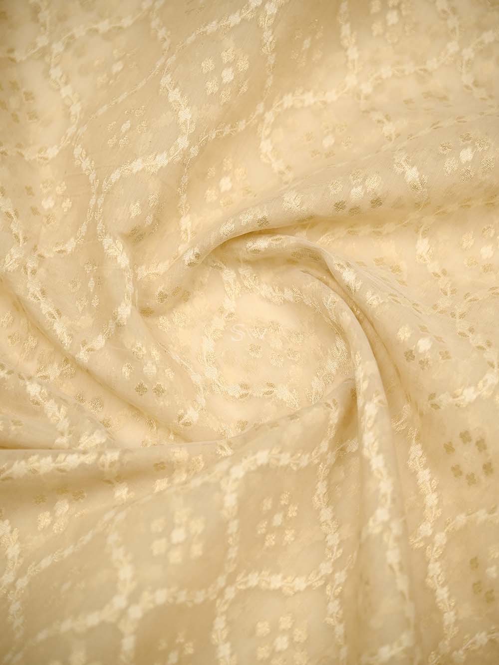 Cream Zari Cotton Saree - Sacred Weaves