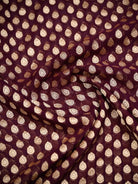 Wine Booti Khaddi Georgette Handloom Banarasi Saree - Sacred Weaves