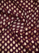 Wine Booti Khaddi Georgette Handloom Banarasi Saree - Sacred Weaves