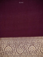 Wine Booti Khaddi Georgette Handloom Banarasi Saree - Sacred Weaves