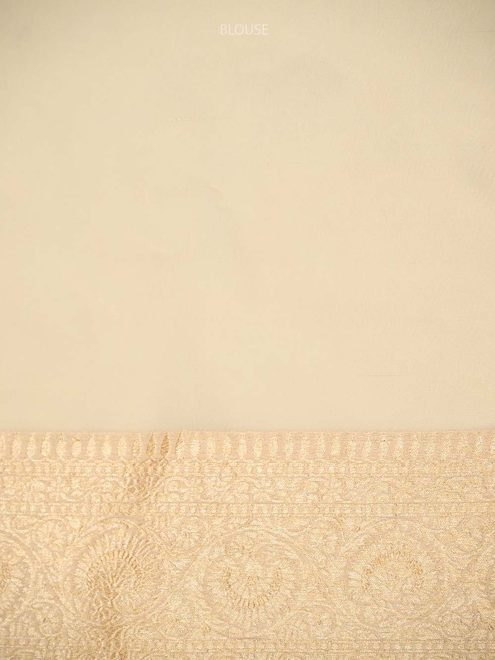 Cream Booti Khaddi Georgette Handloom Banarasi Saree - Sacred Weaves