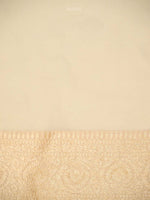 Cream Booti Khaddi Georgette Handloom Banarasi Saree - Sacred Weaves