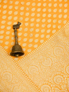Mustard Booti Khaddi Georgette Handloom Banarasi Saree - Sacred Weaves