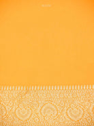 Mustard Booti Khaddi Georgette Handloom Banarasi Saree - Sacred Weaves