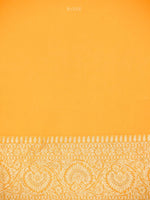 Mustard Booti Khaddi Georgette Handloom Banarasi Saree - Sacred Weaves
