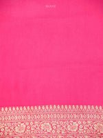 Pink Jaal Khaddi Georgette Handloom Banarasi Saree - Sacred Weaves