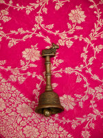 Dark Pink Jaal Khaddi Georgette Handloom Banarasi Saree - Sacred Weaves