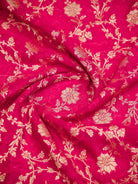 Dark Pink Jaal Khaddi Georgette Handloom Banarasi Saree - Sacred Weaves