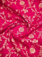 Dark Pink Jaal Khaddi Georgette Handloom Banarasi Saree - Sacred Weaves