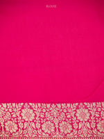 Dark Pink Jaal Khaddi Georgette Handloom Banarasi Saree - Sacred Weaves