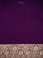 Purple Jaal Khaddi Georgette Handloom Banarasi Saree - Sacred Weaves