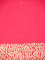 Coral Pink Jaal Khaddi Georgette Handloom Banarasi Saree - SacredWeaves