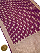Purple Booti Khaddi Georgette Handloom Banarasi Saree - Sacred Weaves