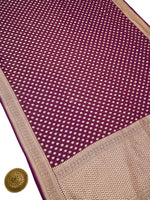 Purple Booti Khaddi Georgette Handloom Banarasi Saree - Sacred Weaves