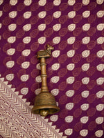 Purple Booti Khaddi Georgette Handloom Banarasi Saree - Sacred Weaves