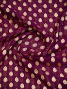 Purple Booti Khaddi Georgette Handloom Banarasi Saree - Sacred Weaves