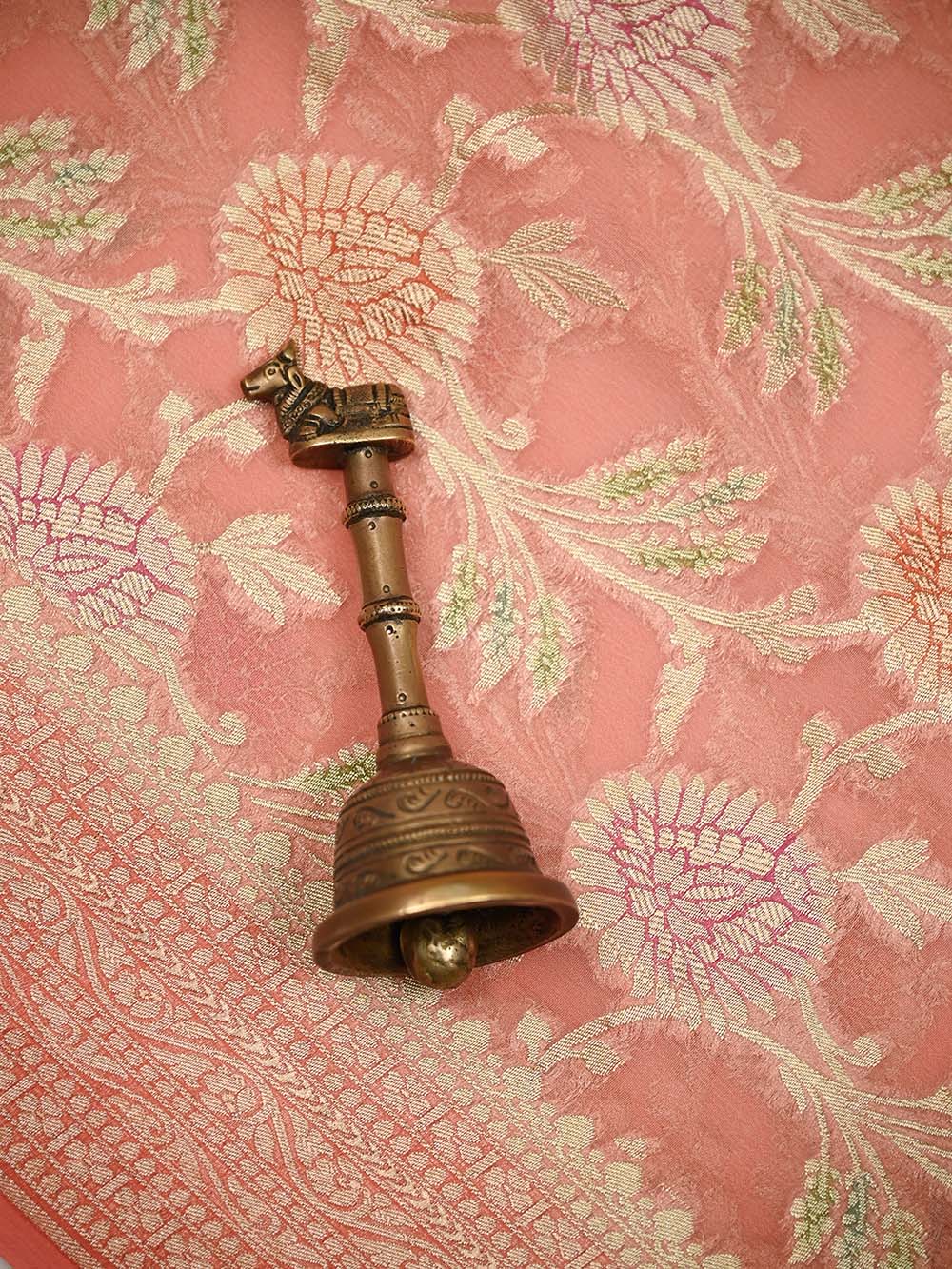 Pastel Peach Rangkat Jaal Khaddi Georgette Handloom Banarasi Saree - Sacred Weaves